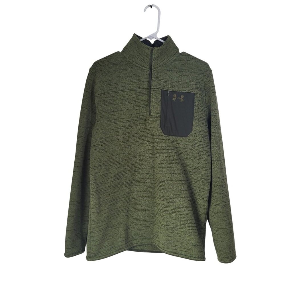 Under Armour UA Men's M Coldgear Specialist Henley 2.0 Green Pullover Gorpcore - Picture 1 of 10